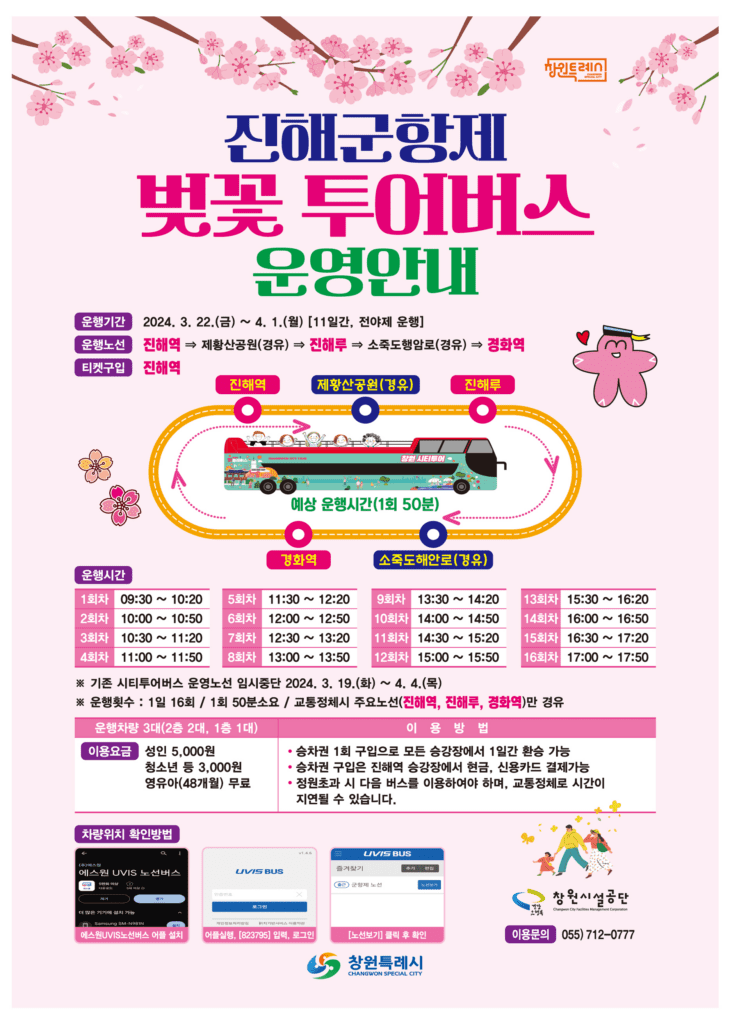 '벚꽃축제는 여기로..', 진해군항제의 모든것 진항제 7 진해군항제 시티투어 버스