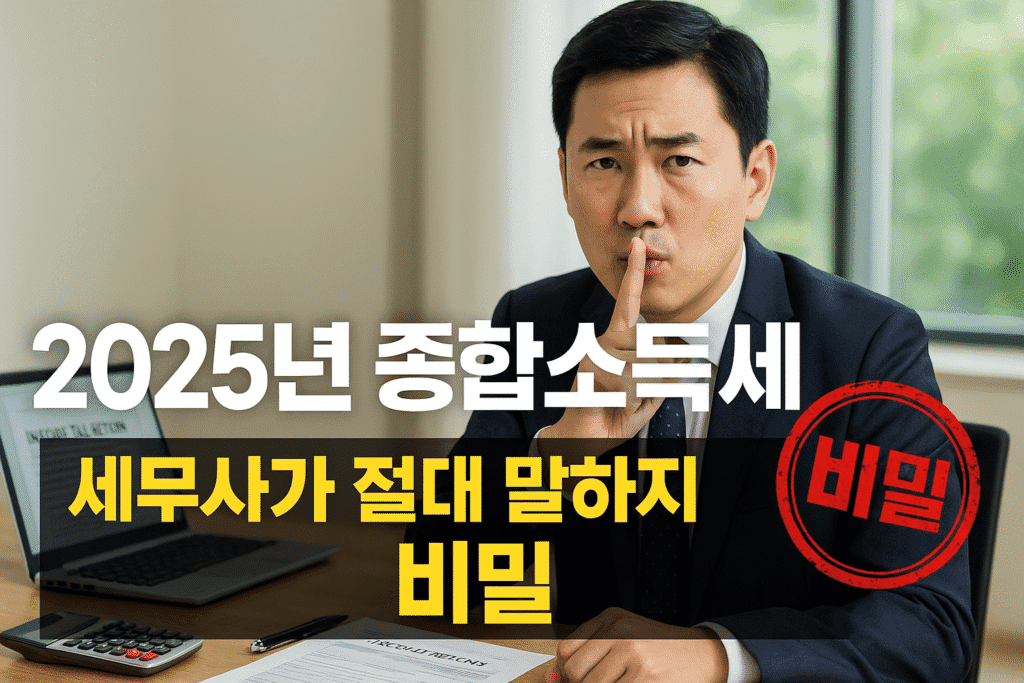 2025년 종합소득세, 세무사가 알려주지 않는 진짜 비밀 2025년 종합소득세, 세무사가 알려주지 않는 진짜 비밀