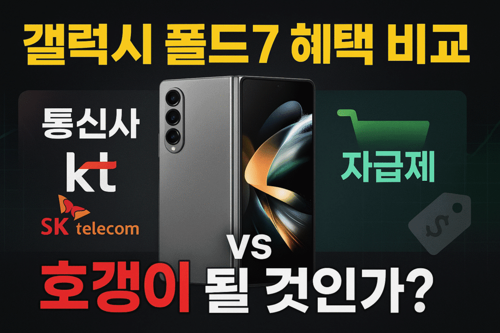 갤럭시 폴드 7 혜택 비교: 통신사 vs 자급제, 당신은 호갱이 되고 싶은가? (2025년 최신 분석) 갤럭시 폴드 7 혜택 비교: 통신사 vs 자급제, 당신은 호갱이 되고 싶은가? (2025년 최신 분석)