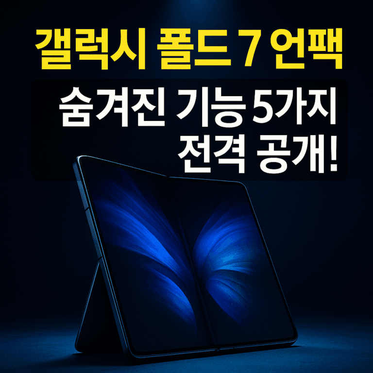 갤럭시 폴드 7 언팩 완벽 분석: 삼성도 숨기고 싶었던 숨겨진 기능 5가지 전격 공개!