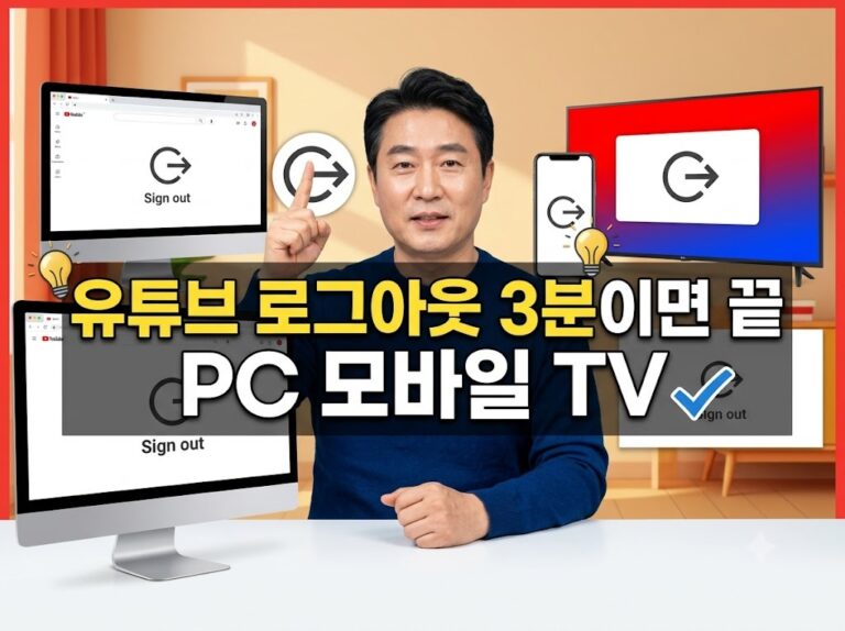 유튜브 로그아웃 3분이면 끝 PC 모바일 TV