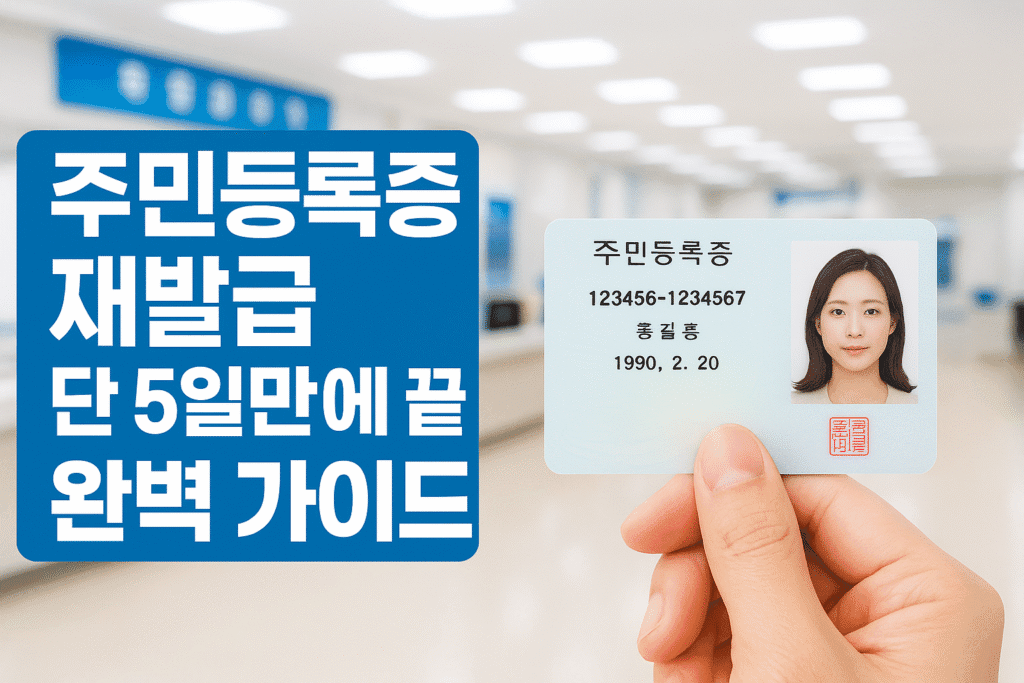 주민등록증 재발급 기간 단 5일만에 끝내는 완벽 가이드 주민등록증 재발급 기간 단 5일만에 끝내는 완벽 가이드