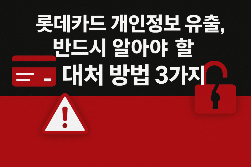 롯데카드 개인정보 유출, 반드시 알아야 할 대처 방법 3가지 롯데카드 개인정보 유출, 반드시 알아야 할 대처 방법 3가지
