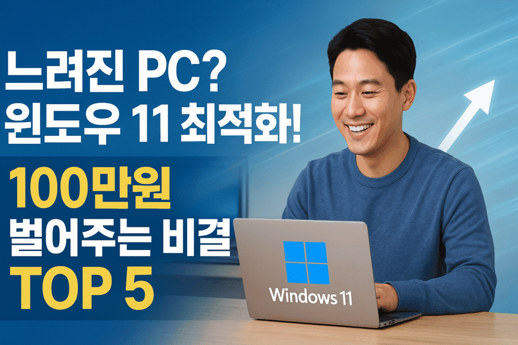 느려진 PC? 윈도우 11 최적화로 100만원 벌어주는 비결 톱5 느려진 PC? 윈도우 11 최적화로 100만원 벌어주는 비결 톱5
