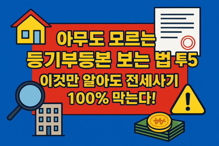 아무도 모르는 등기부등본 보는 법 톱5: 이것만 알아도 전세사기 100% 막는다!