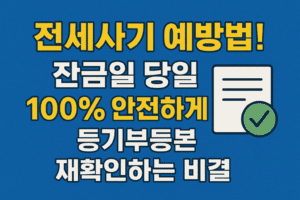 전세사기 예방법! 잔금일 당일 100% 안전하게 등기부등본 재확인하는 비결
