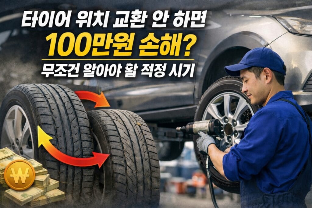 타이어 위치 교환 안 하면 100만원 손해? 무조건 알아야 할 적정 시기 타이어 위치 교환 안 하면 100만원 손해? 무조건 알아야 할 적정 시기