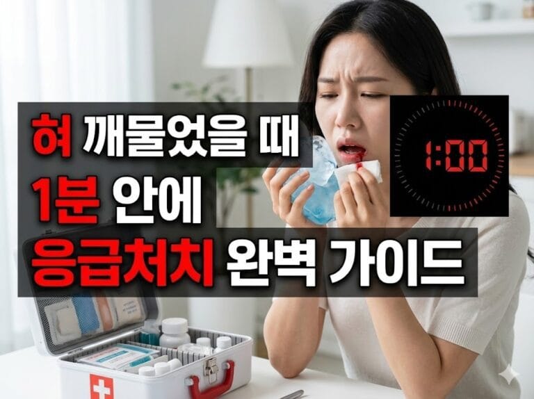 혀 깨물었을 때 1분 안에 응급처치 완벽 가이드
