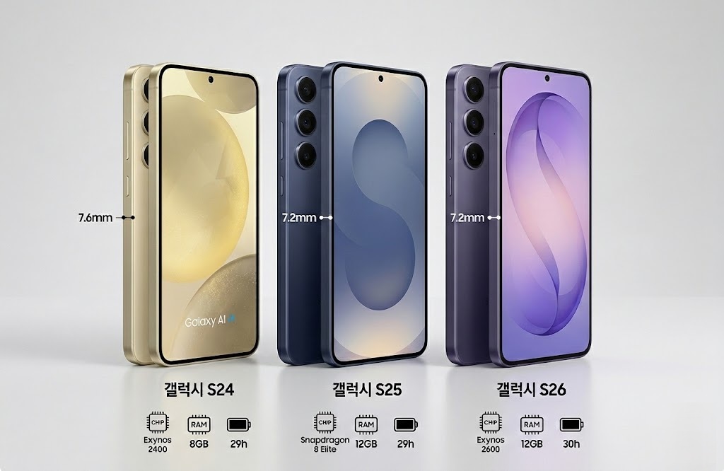 갤럭시 S24 S25 S26 비교! 출시 후 확인된 실성능과 배터리 차이 총정리 2 123 3