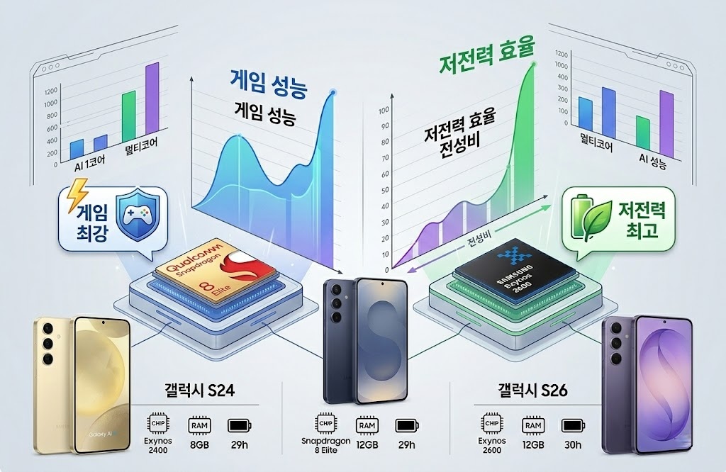 갤럭시 S24 S25 S26 비교! 출시 후 확인된 실성능과 배터리 차이 총정리 3 123 5