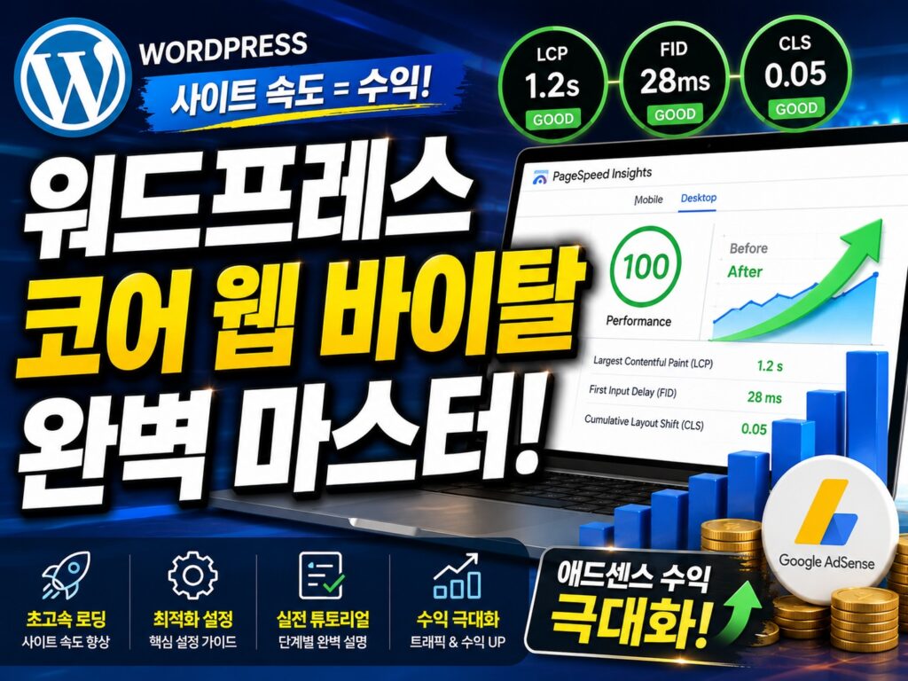 워드프레스 코어 웹 바이탈 완벽 마스터! 애드센스 수익 극대화 워드프레스 코어 웹 바이탈 완벽 마스터! 애드센스 수익 극대화