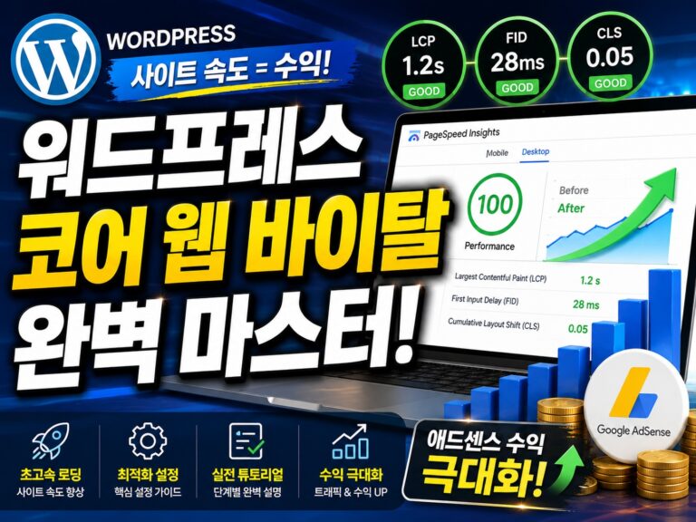 우수한 정보 1 워드프레스 코어 웹 바이탈 완벽 마스터! 애드센스 수익 극대화