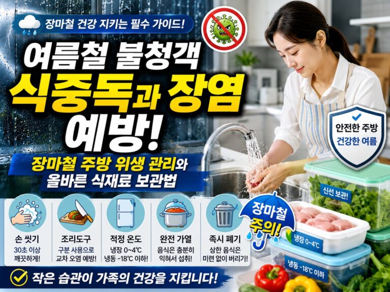 우수한 정보 6 여름철 불청객 식중독과 장염 예방: 장마철 주방 위생 관리와 올바른 식재료 보관법
