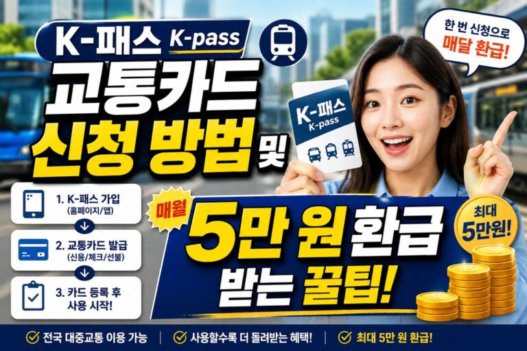 우수한 정보 4 K-패스(K-pass) 교통카드 신청 방법 및 매월 5만 원 환급받는 꿀팁