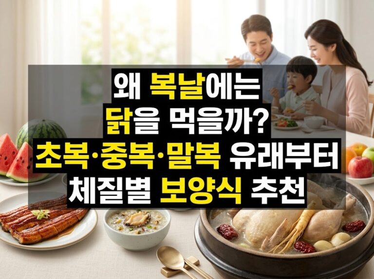 우수한 정보 2 왜 복날에는 닭을 먹을까? 초복·중복·말복 유래부터 체질별 보양식 추천