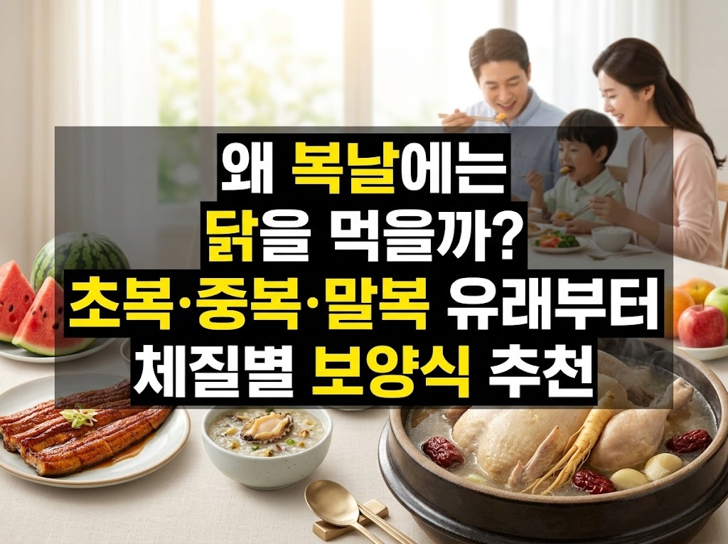 왜 복날에는 닭을 먹을까? 초복·중복·말복 유래부터 체질별 보양식 추천 왜 복날에는 닭을 먹을까? 초복·중복·말복 유래부터 체질별 보양식 추천