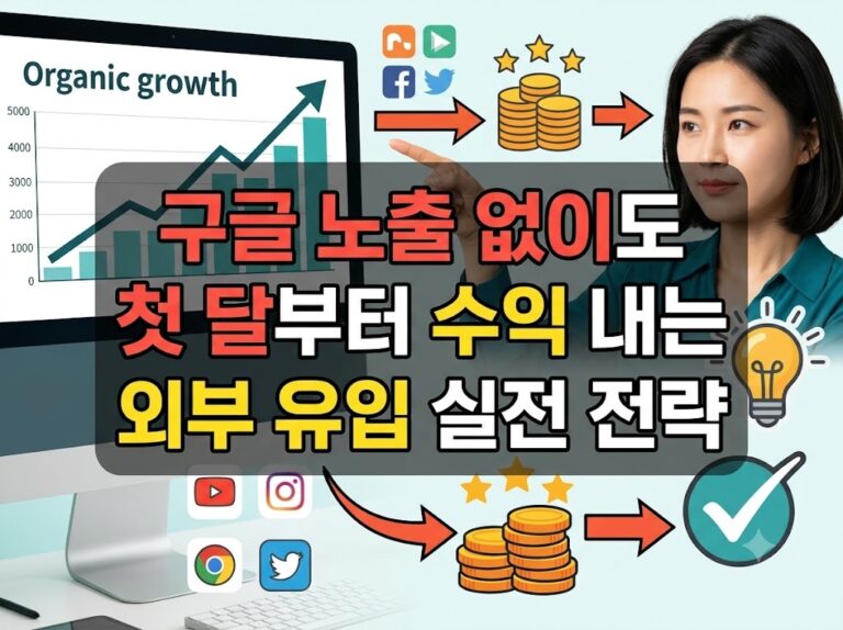 우수한 정보 3 구글 노출 없이도 첫 달부터 수익 내는 외부 유입 실전 전략